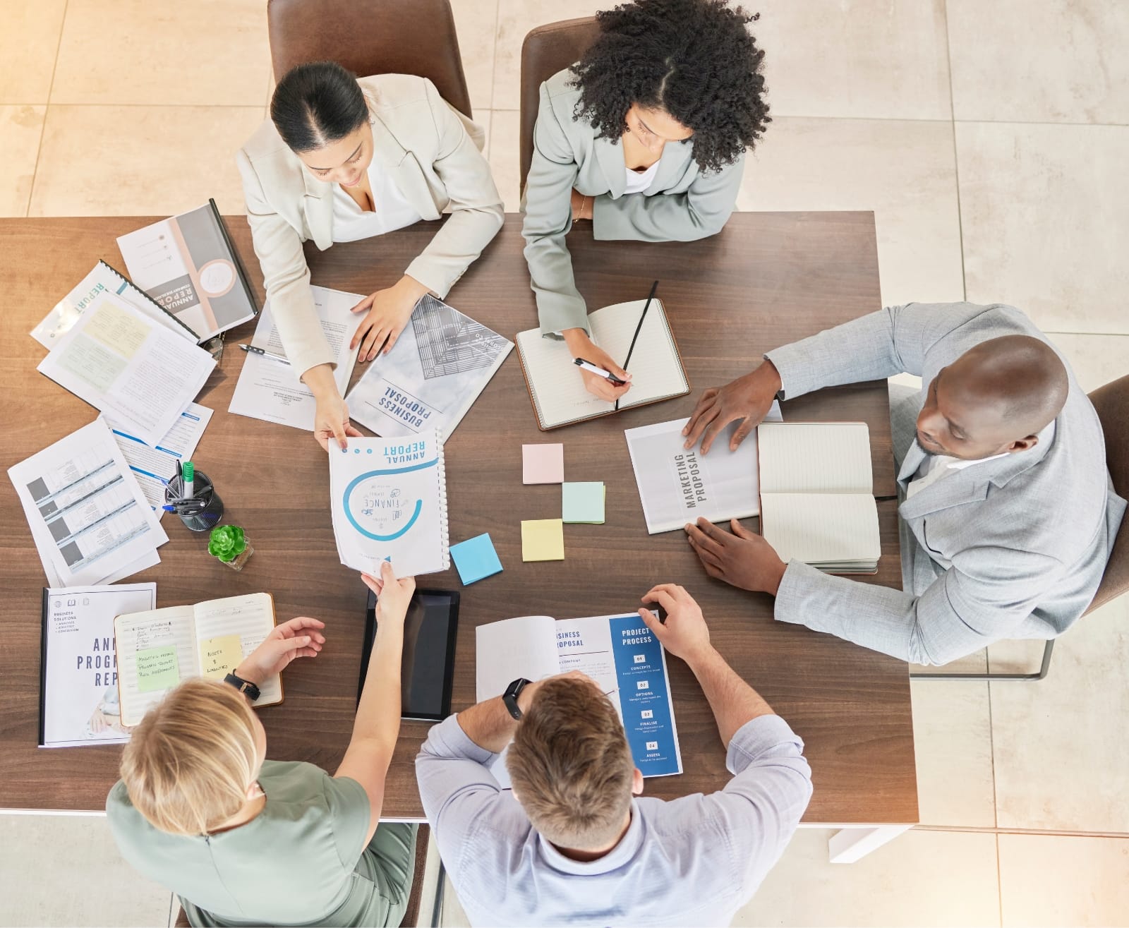 Analysts reviewing market charts